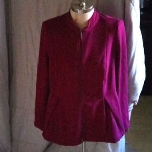 NWT Purple Lane Bryant Zip Up Peplum Jacket Stretchy but Stuctured. Size 16
